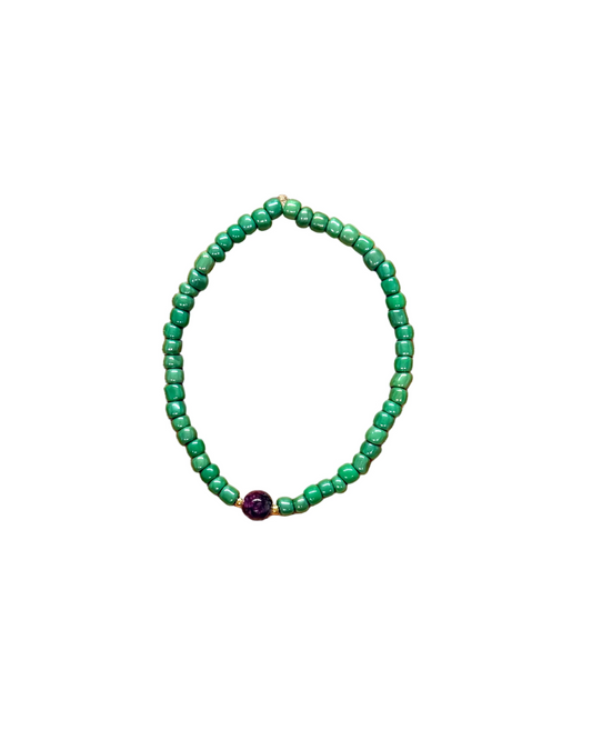022 - Jade Green Seed Bead Bracelet