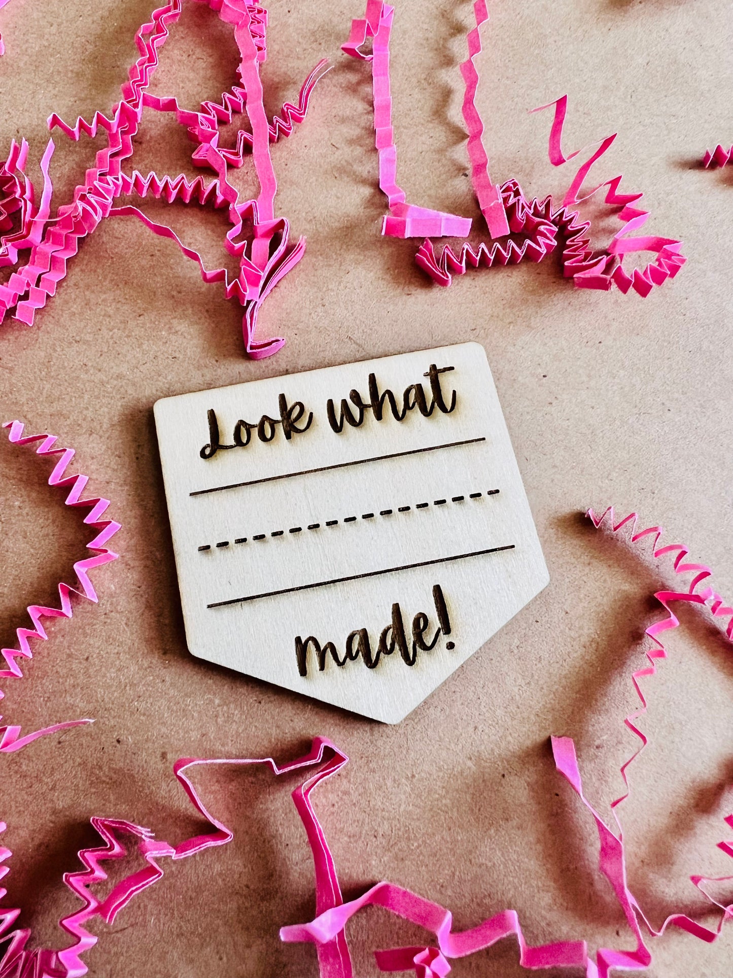Laser Cut Engraved "Look What I Made" Wooded Magnets | Home Decor | Maxilyn House