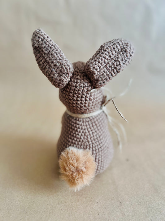 Brown Rustic Crochet Easter Rabbit