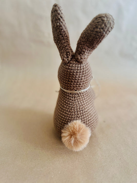 Brown Rustic Crochet Easter Rabbit