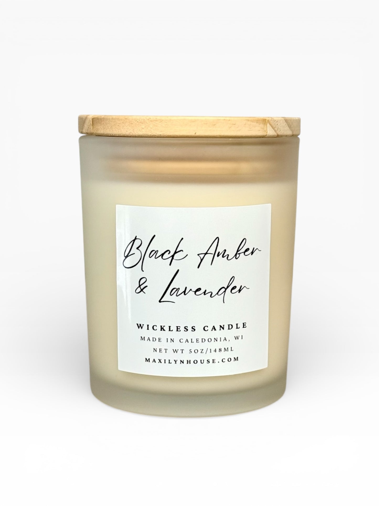 Black Amber & Lavender 5oz Wickless Soy Candle