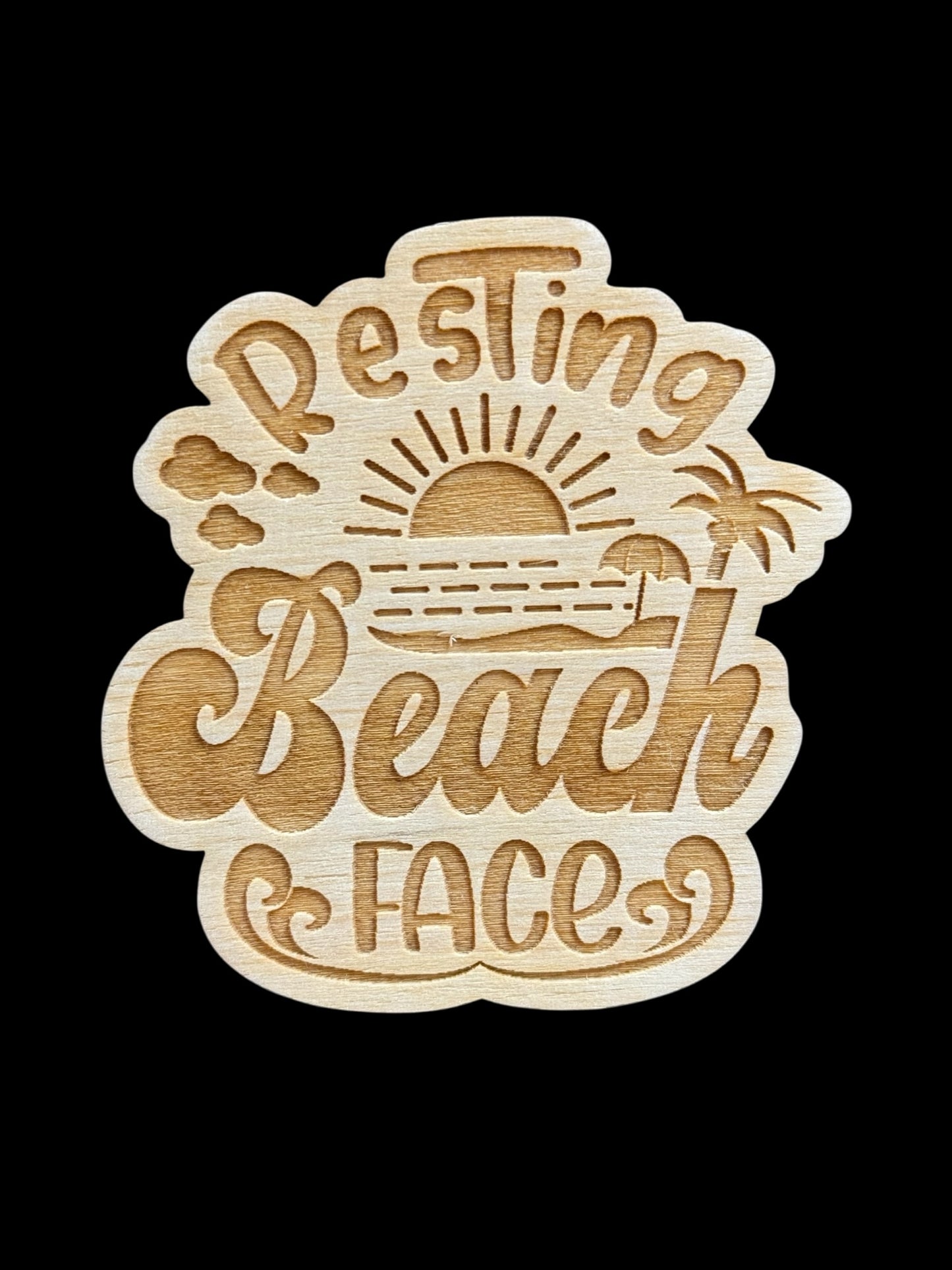 "Resting Beach Face" Wood Magnet