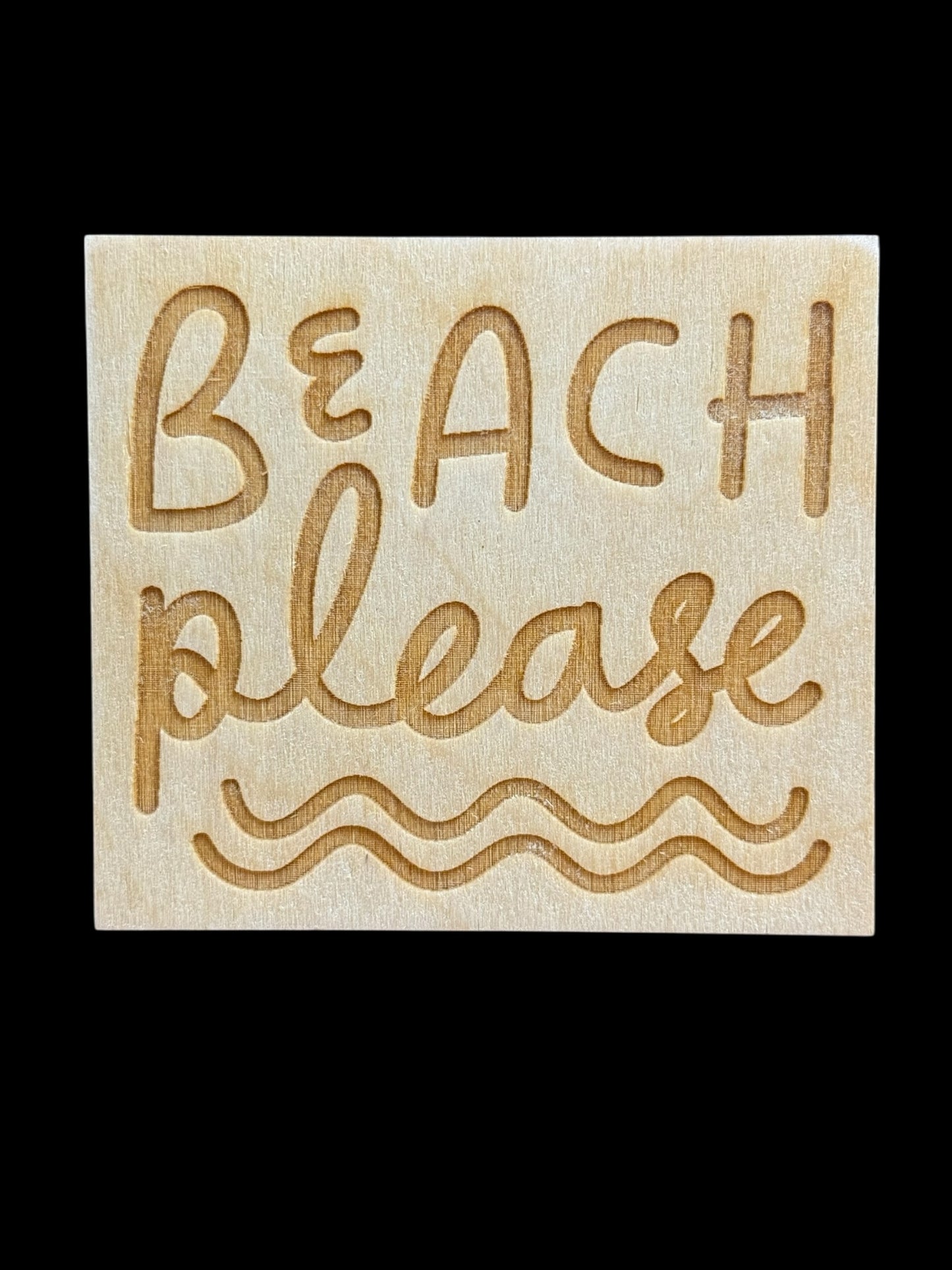 "Beach, Please" Wood Magnet