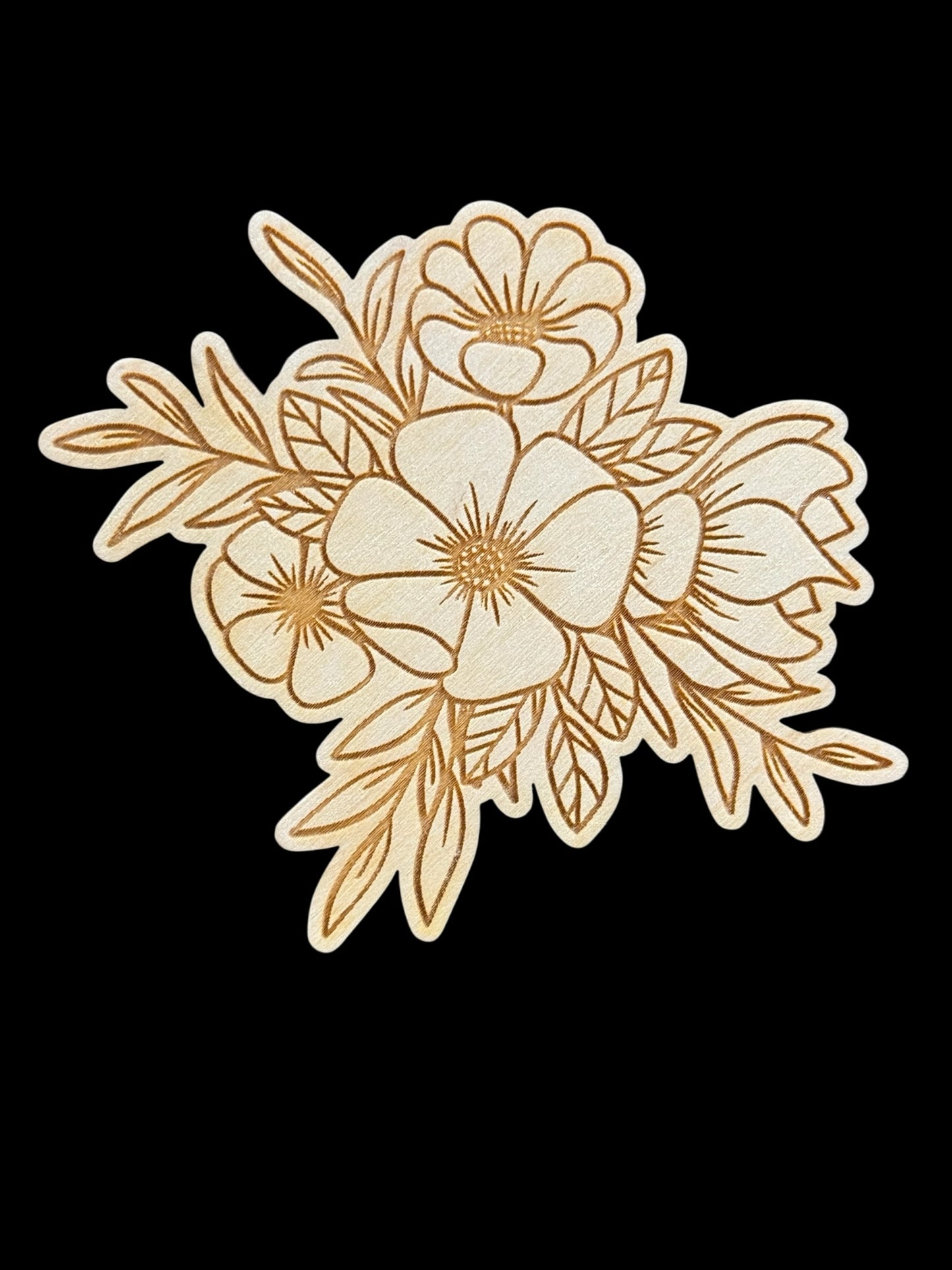 Floral Wood Magnet
