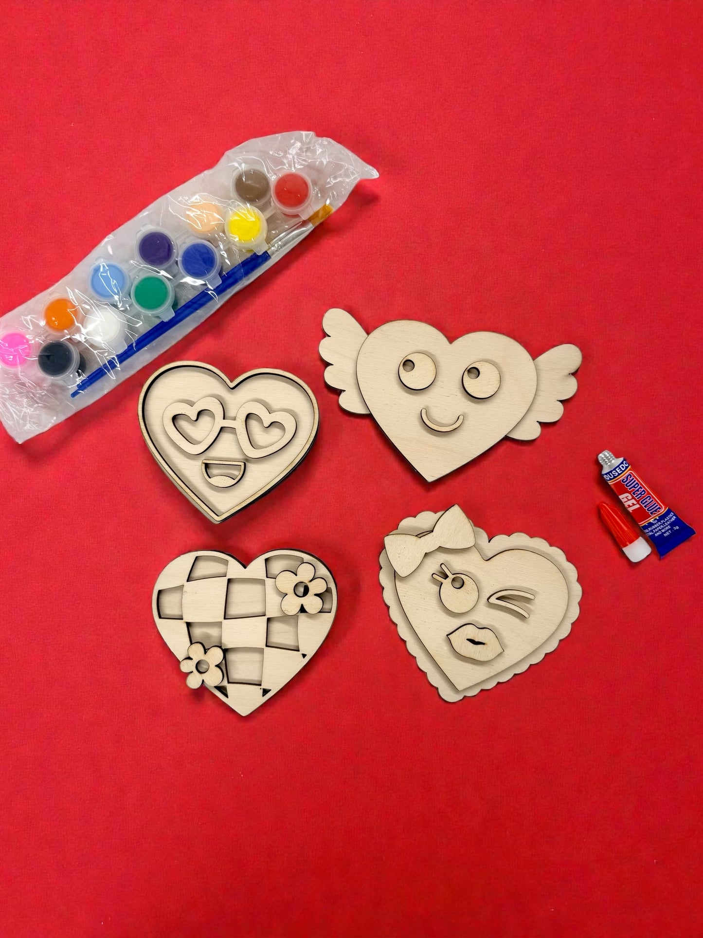 Paint-Your-Own Layered Heart Magnet Kit