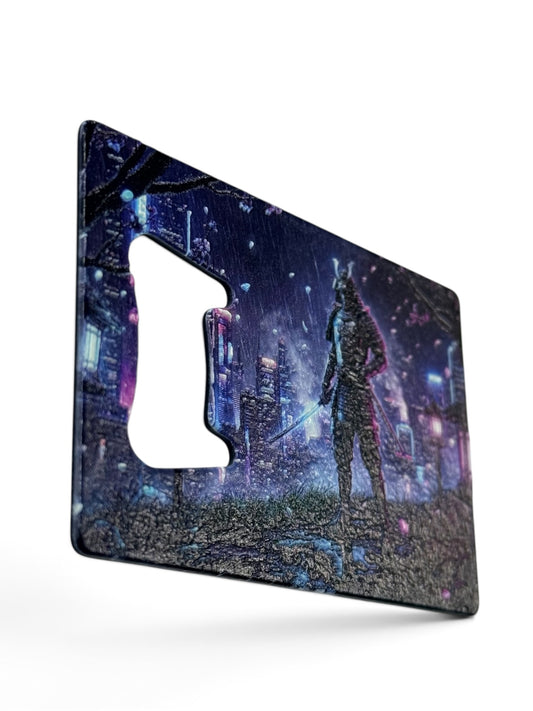 Samurai Warrior Night City Black Metal Bottle Opener