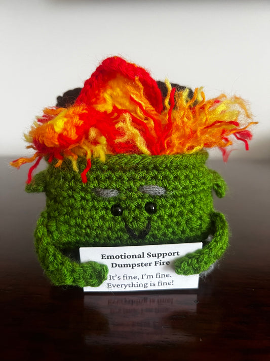 Emotional Support Dumpster Fire Crochet Cutie