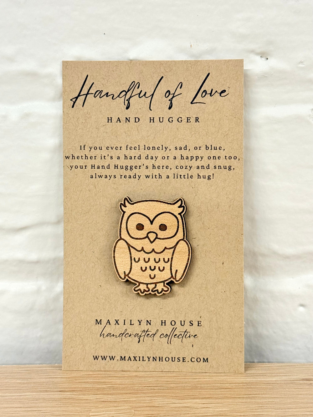 Owl Wooden Pocket Hug