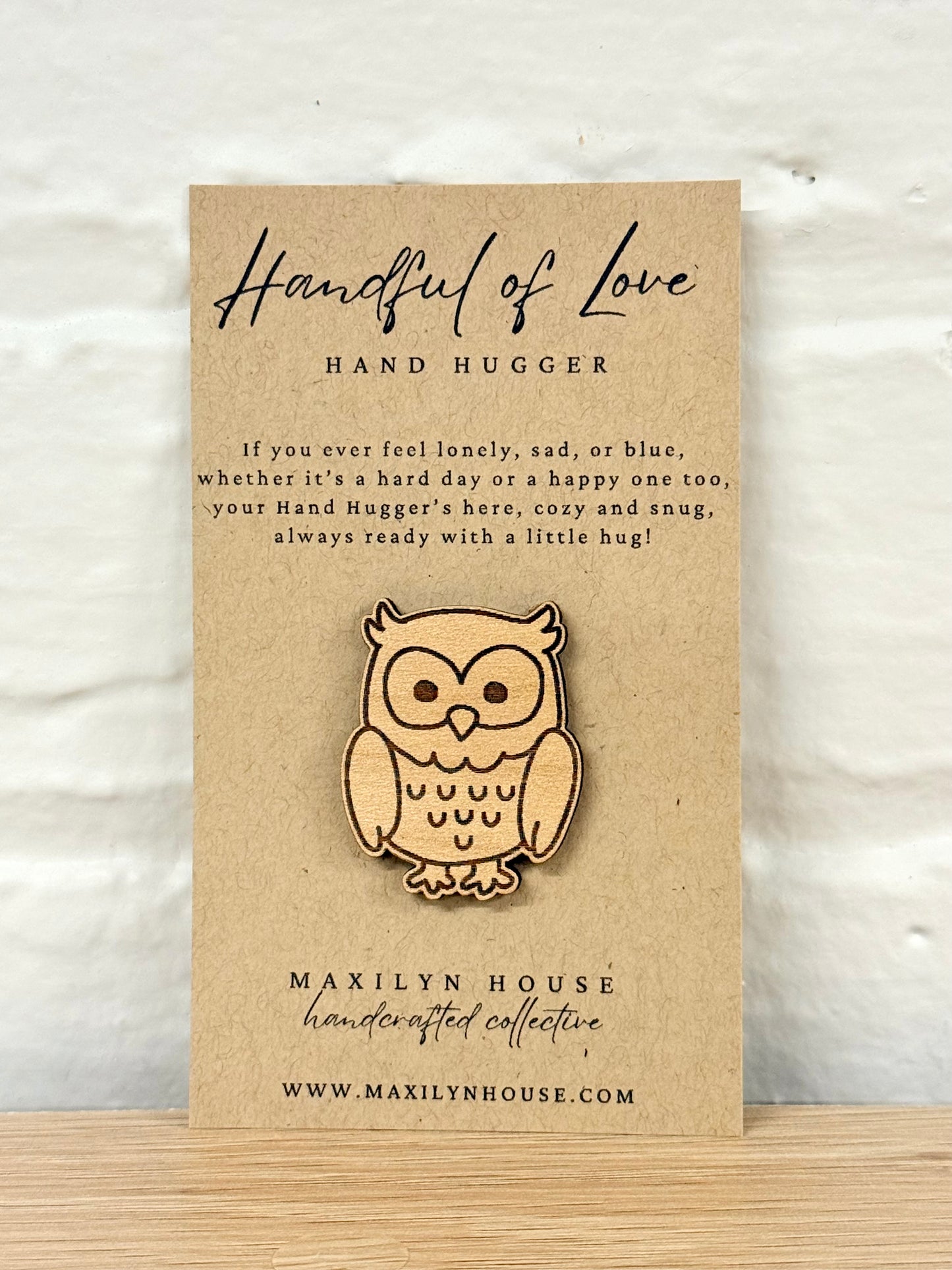 Owl Wooden Pocket Hug