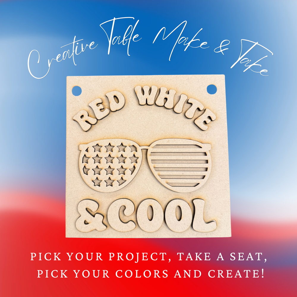 Layered Red, White & Cool Patriotic Mini Sign Creative Kit