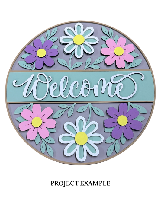 Welcome Floral Round Sign | Creative Table Project