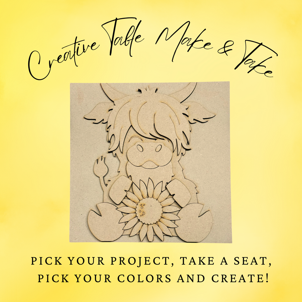 Layered Sunflower Highland Cow Sign Creative Kit