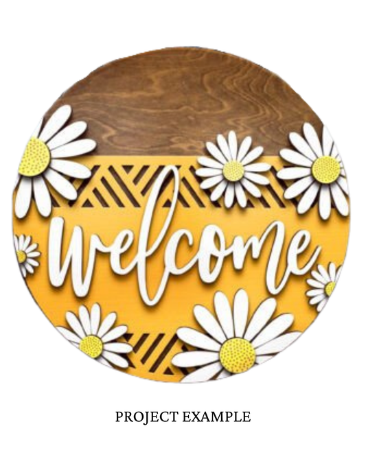 Welcome Daisy Round Sign | Creative Table Project