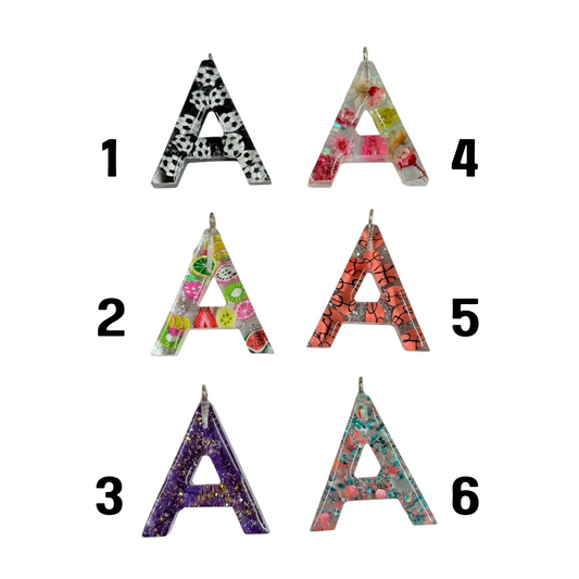 017 - Resin Letter "A" Charms for Keychains
