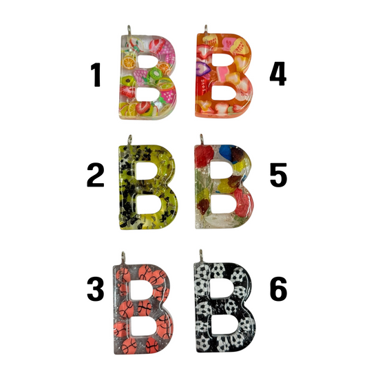 017 - Resin Letter "B" Charms for Keychains