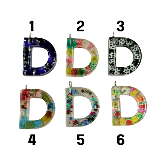017 - Resin Letter "D" Charms for Keychains