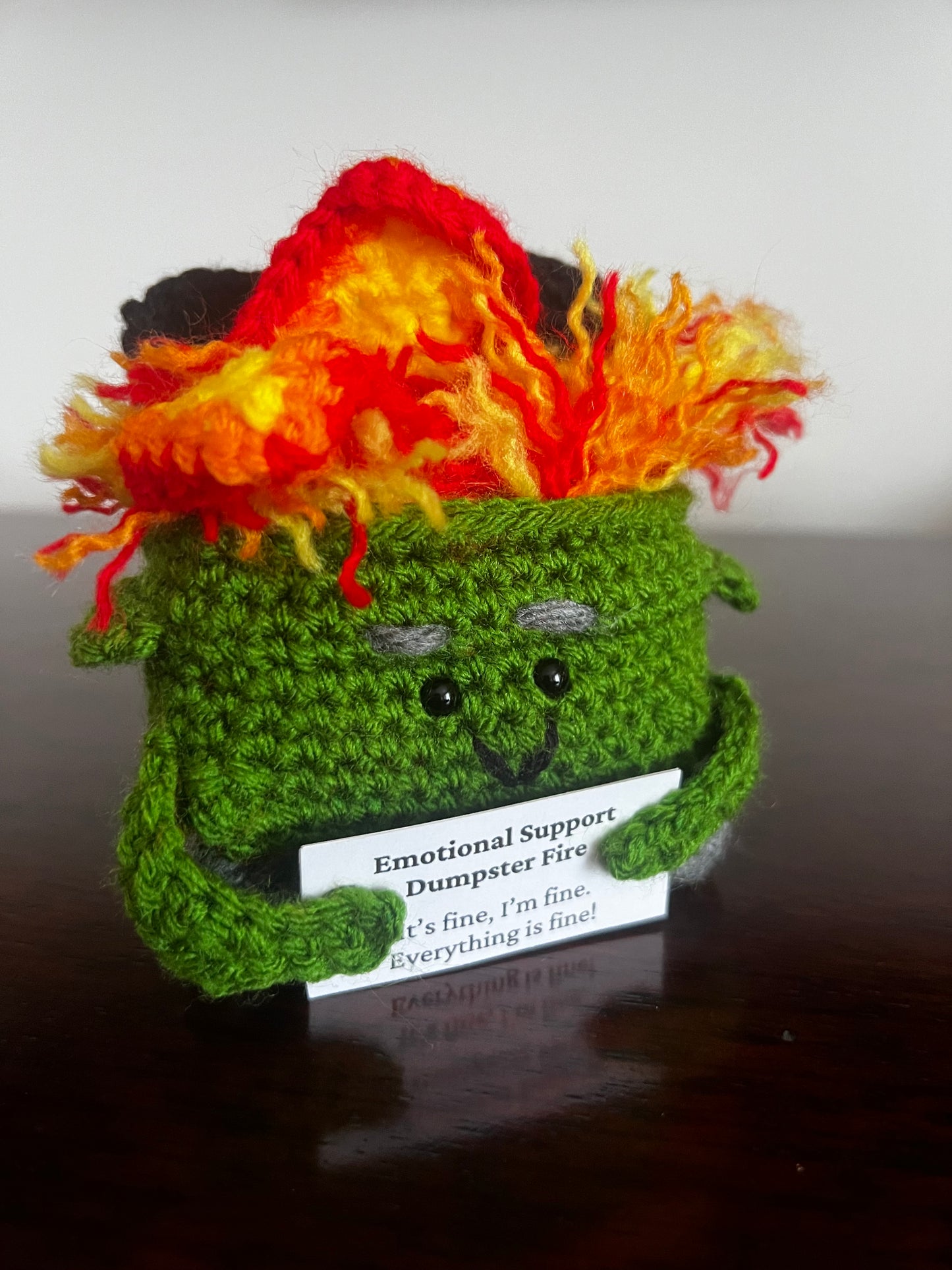 Emotional Support Dumpster Fire Crochet Cutie