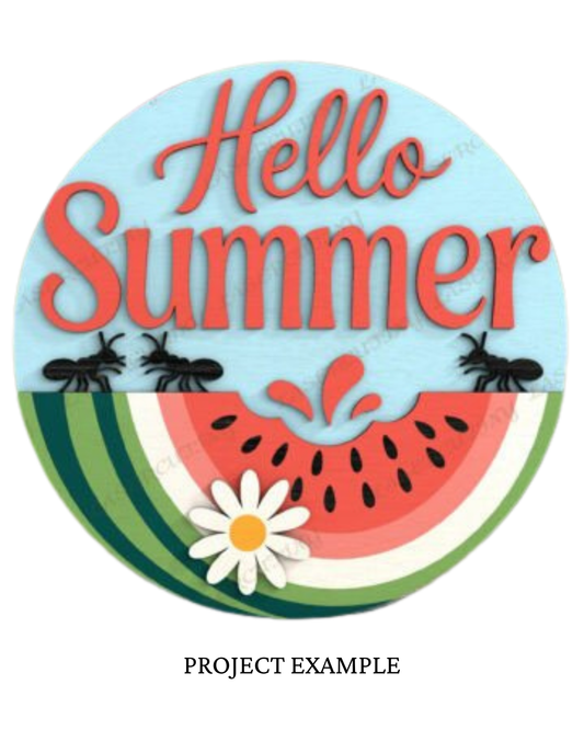 Hello Summer Watermelon Round Sign | Creative Table Project