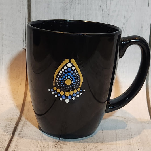 Hand-painted Blue Mandala Mug | Sara's Mandalas | Maxilyn House Handcrafted Collective