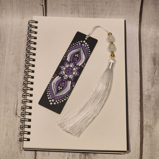 Hand-painted Mandala Bookmark Purple | Handcrafted Collective