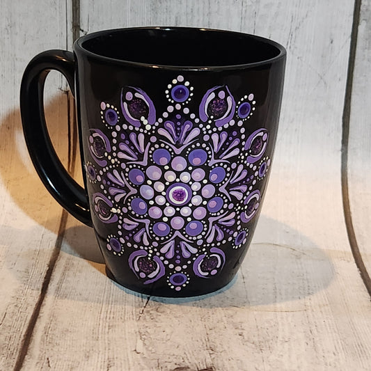 Hand-painted Purple Mandala Mug | Sara's Mandalas' | Maxilyn House Handcrafted Collective