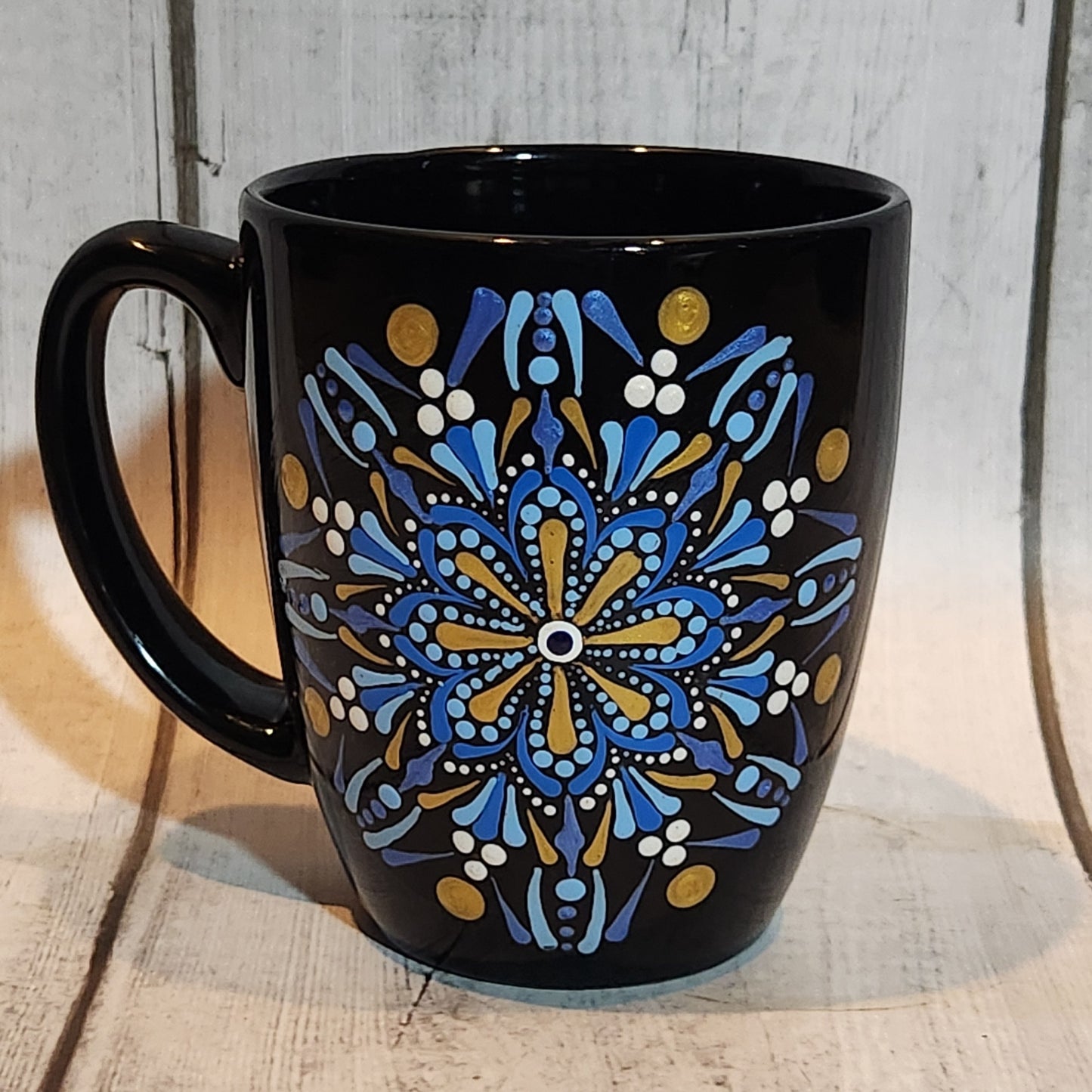 Hand-painted Blue Mandala Mug | Sara's Mandalas | Maxilyn House Handcrafted Collective