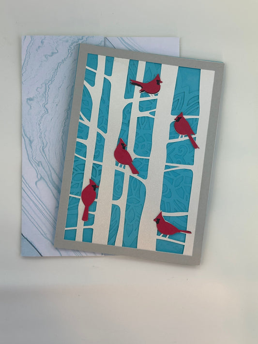 Cardinals in Trees Greeting Card