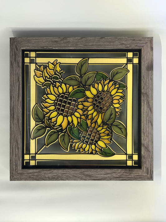 Stained Glass Inspired Layered Paper Sunflower Bouquet