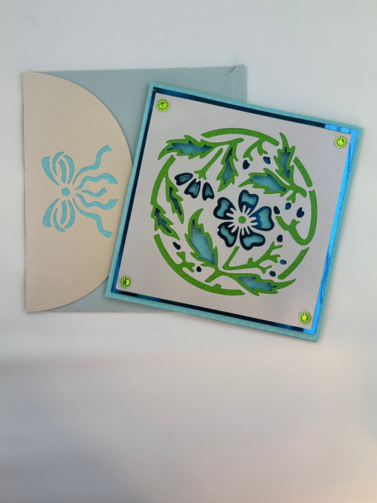 Floral Greeting Card with Embellishments