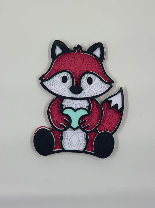 Layered Paper Baby Raccoon Magnet