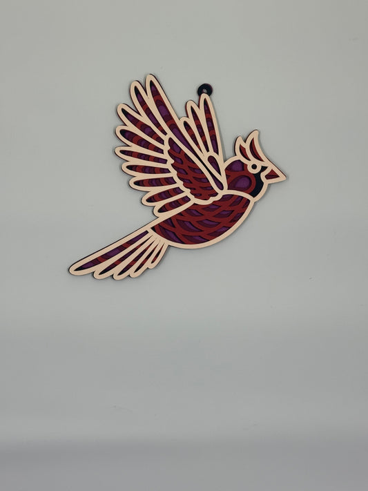 Layered Paper Cardinal Magnet