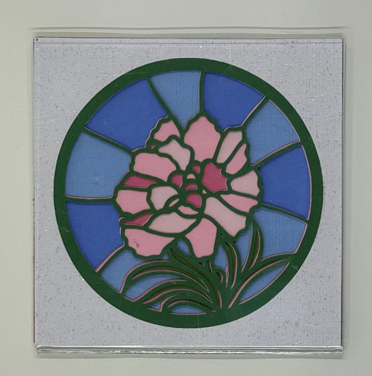 Stained Glass Inspired Layered Paper Carnation Magnet