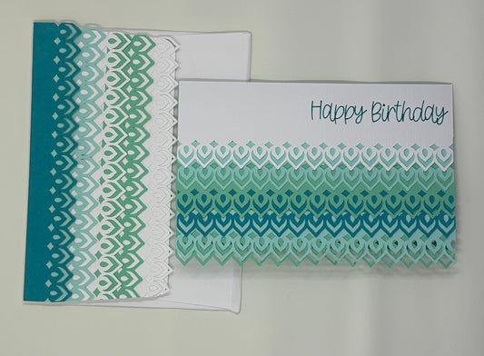 Ombre Happy Birthday Layered Paper Greeting Card