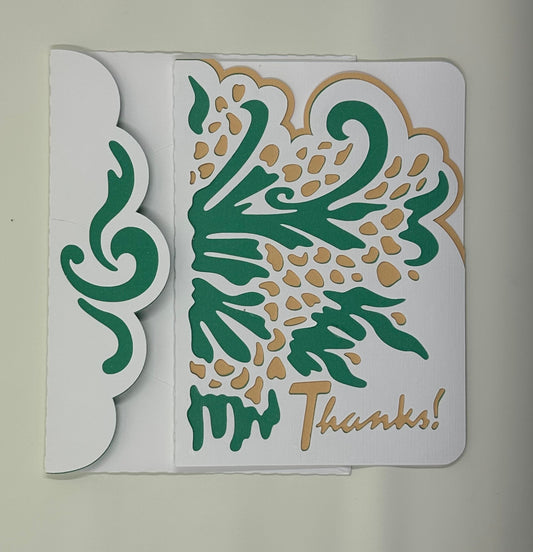 "Thanks" Greeting Card with Matching Envelope