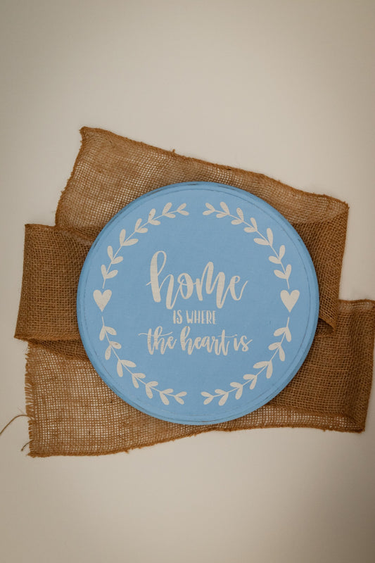 05 - "Home is Where the Heart Is" Wood Tabletop Centerpiece