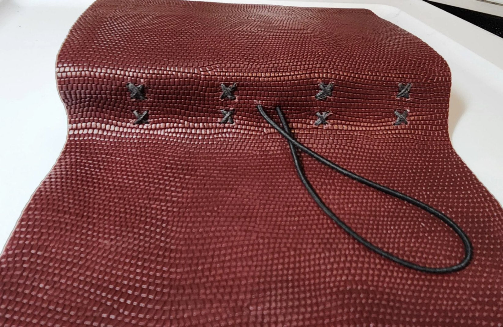 Red Embossed Leather Journal