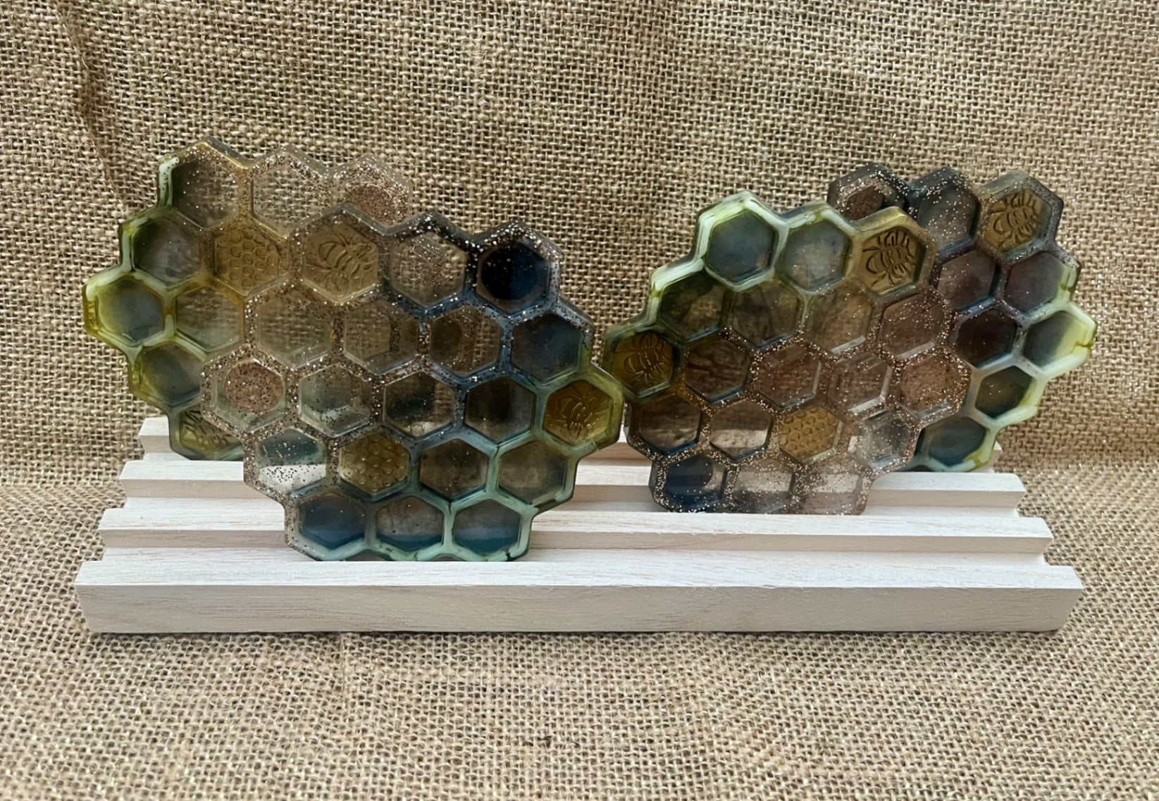 Honeycomb Textured Resin Coaster Set