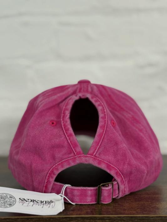 Pink Denim “Small Business Owner” Leather Patch Hat