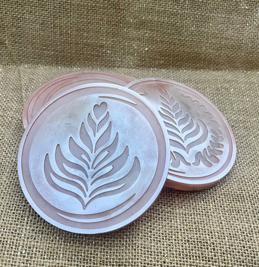 Latte Vibes Café Themed Resin Coaster Set