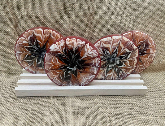 Starburst Bloom Resin Coaster Set