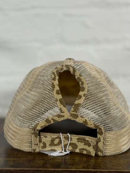 02 - Cheetah Print “Mind Your Own Motherhood” Leather Patch Hat