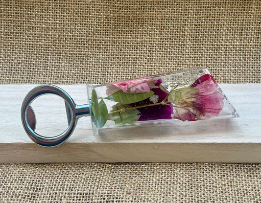 Petal Pink Flower Resin Bottle Opener