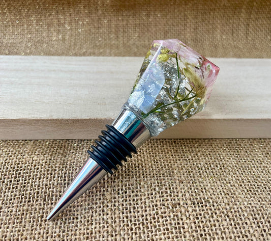 Pink Petal Pop Resin Bottle Stopper