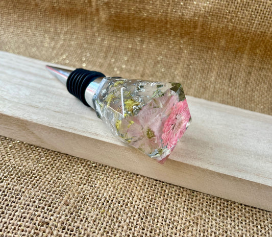 Pink Petal Pop Resin Bottle Stopper