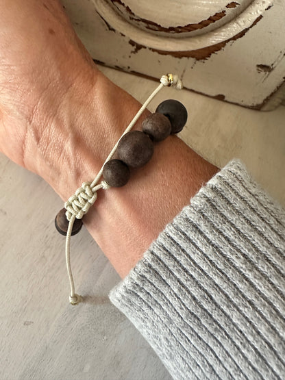 Red, Black, White Adjustable Aromatherapy Bracelet