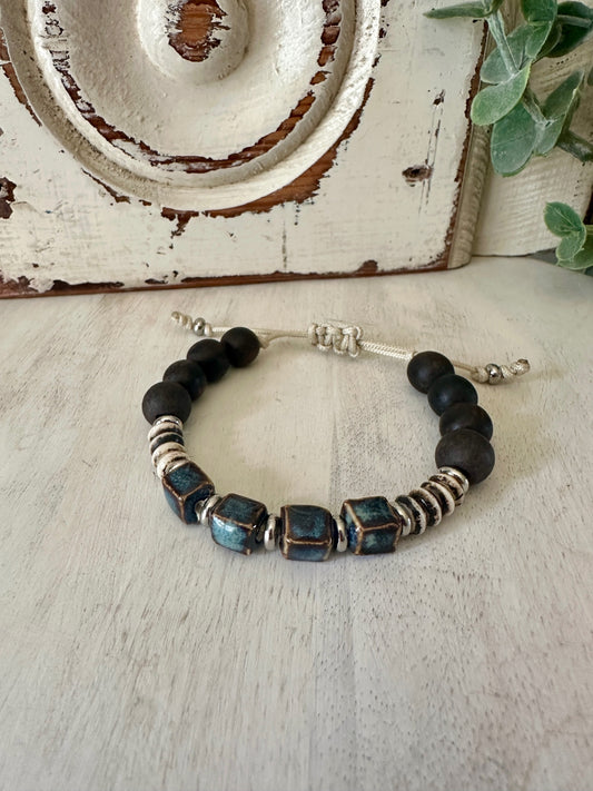 Navy Ceramic Aromatherapy Bracelet