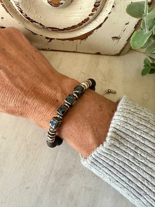 Navy Ceramic Aromatherapy Bracelet