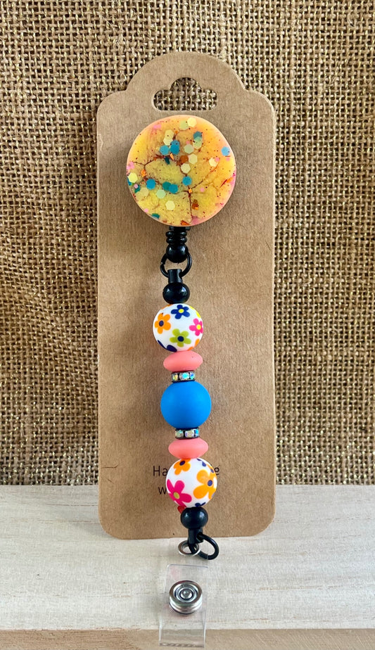 Color Pop Sparkle Resin Badge ID Reel