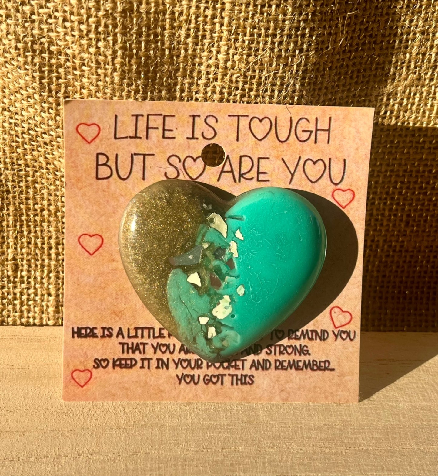 Teal Treasure Resin Pocket Hug