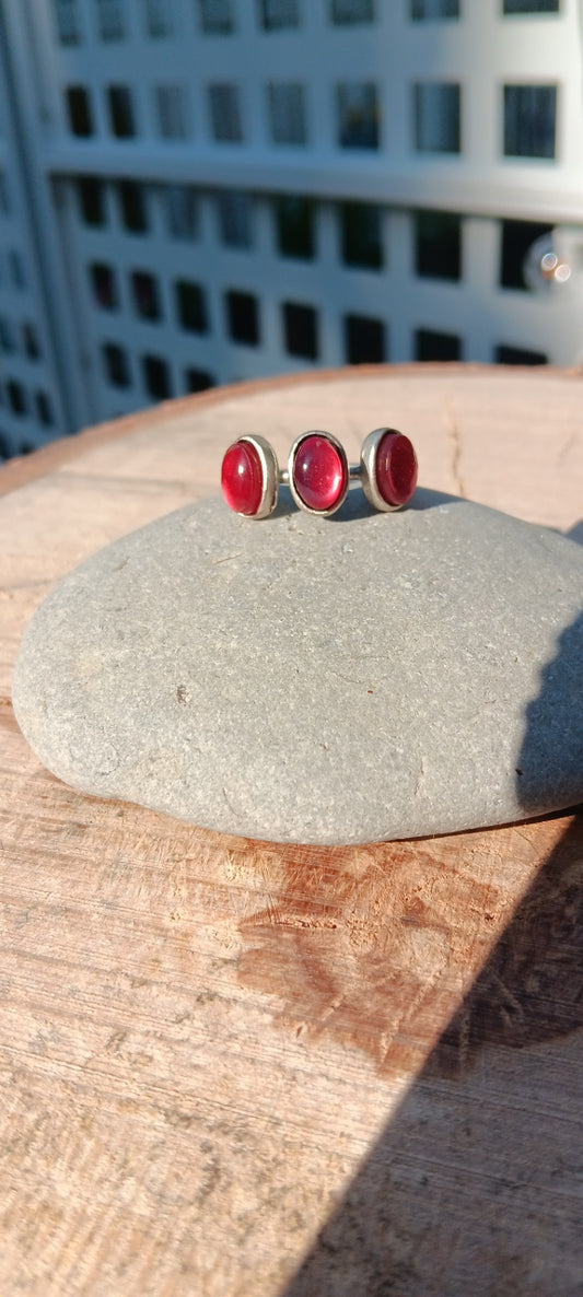 Crimson Trio Ring
